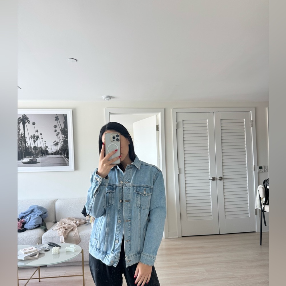 Topshop Moto Light Blue Jacket